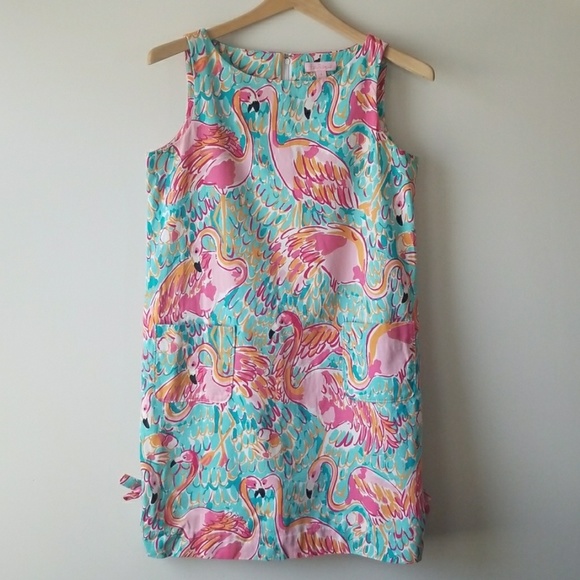 Lilly Pulitzer Dresses & Skirts - Lilly Pulitzer Flamingo Peel & Eat Shift Dress Tie